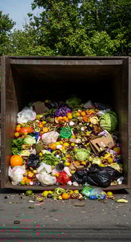A large container full of food photo