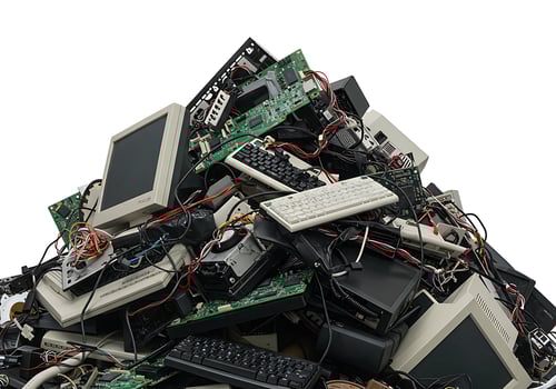 A pile of electronic devices photo