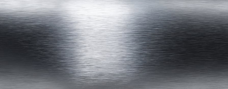 The shiny brushed metal surface with a reflective texture and modern appeal. photo