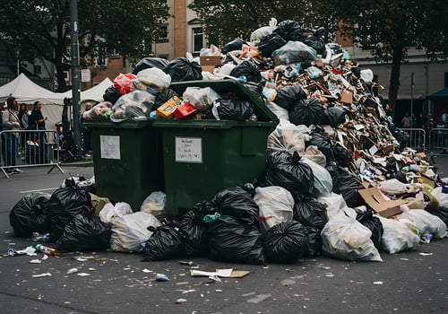 A large pile of garbage photo