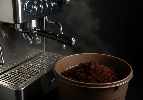 A coffee machine is making coffee in a pot photo