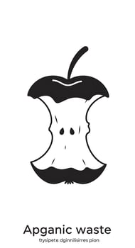 An apple with a face on it and the words organic waste photo