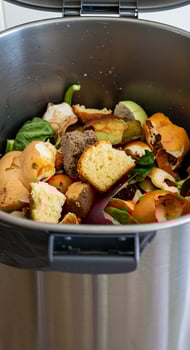 A large metal container filled with food photo