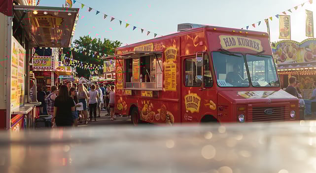 A red food truck photo