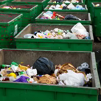 A large number of trash cans photo