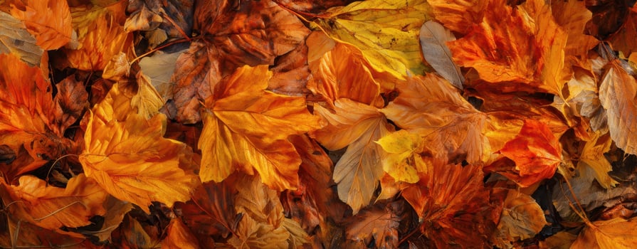 The vibrant autumn leaves creating a beautiful natural tapestry on the ground. photo