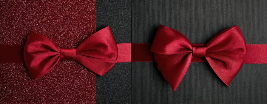 The Elegant Red Bow on a Black and Red Background photo