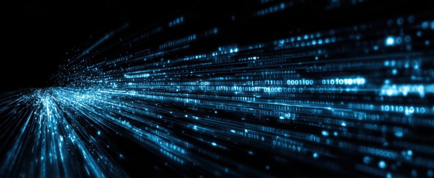 The Stream of Digital Light Representing Data Flow and Connectivity photo