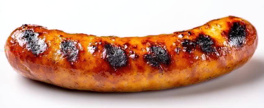 The perfectly grilled sausage with a delicious smoky char. photo