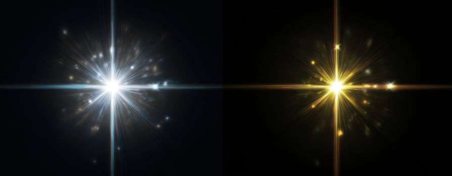 The bright and shimmering star radiating in contrasting colors. photo