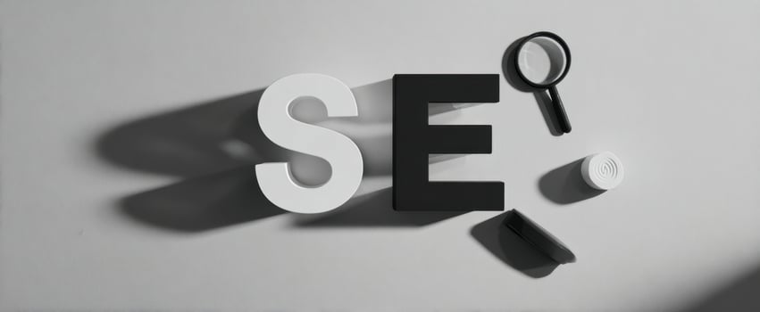 The Black and White Letters with Magnifying Glass for Creative Insights photo