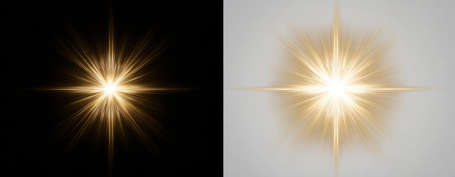 The radiant star glowing brilliantly against contrasting backgrounds photo