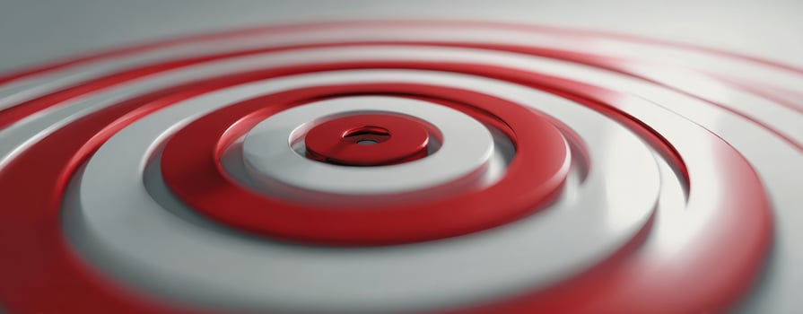 The Red and White Circular Pattern with 3D Depth and Texture photo