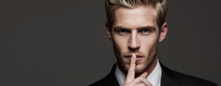 The striking portrait of a confident man in formal attire. photo