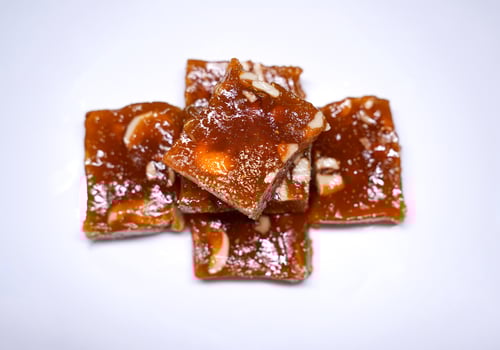 Delicious indian sweet Halwa in white plate photo
