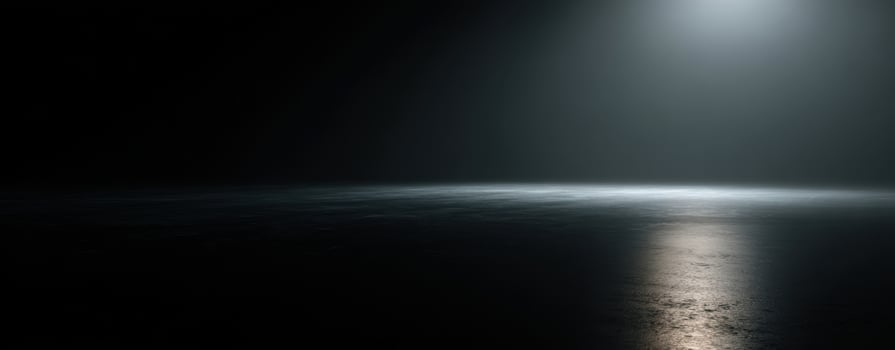 The captivating interplay of light and darkness in a serene reflective surface. photo
