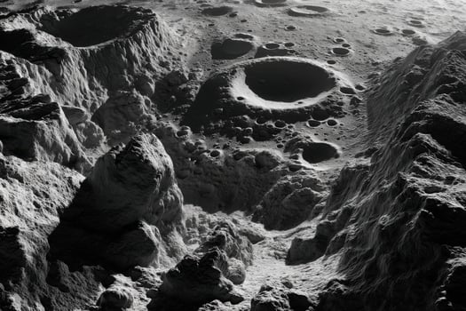 A black and white photo of a mountain with holes