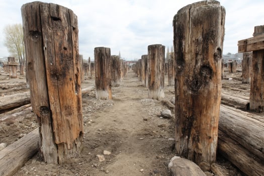 The remains of the old railway station in the city of krakow, poland photo