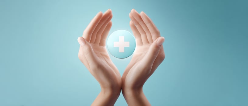 The Hands Holding a Healing Symbol for Wellness and Support photo