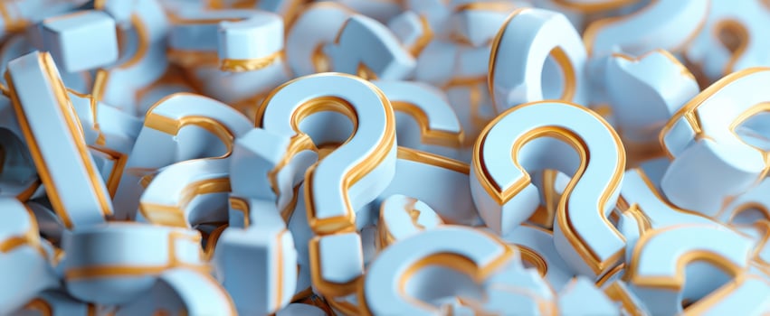 The collection of question marks symbolizes curiosity and inquiry in a modern context. photo