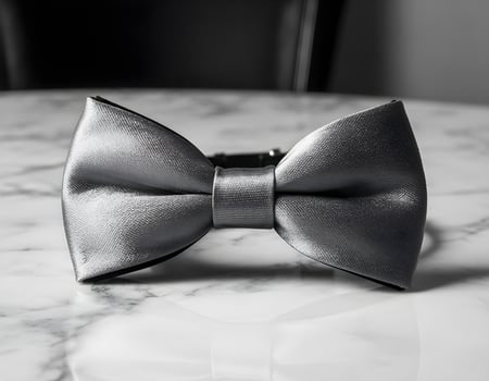 Elegant Satin Bow Tie on Marble Surface photo