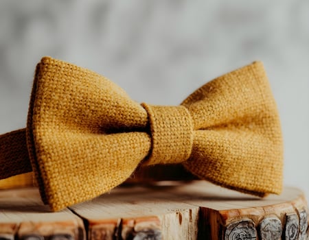 Mustard Yellow Linen Bow Tie photo