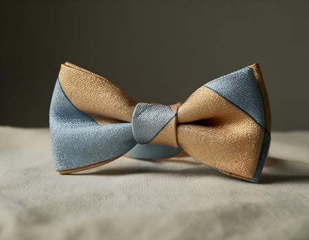 Elegant Blue and Gold Bow Tie A Stylish Accessory photo