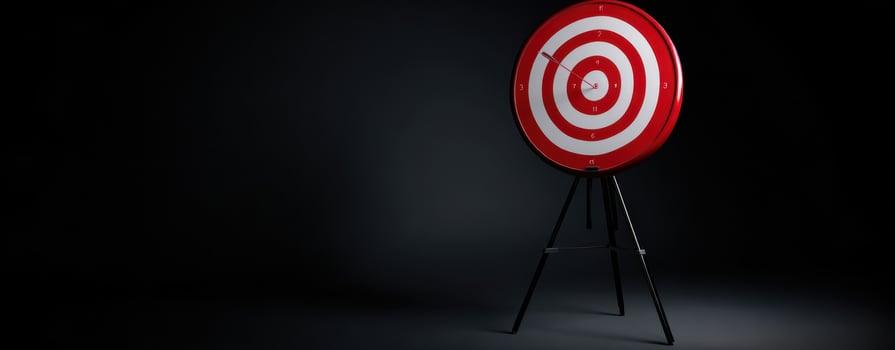 The striking red and white target against a dark background. photo