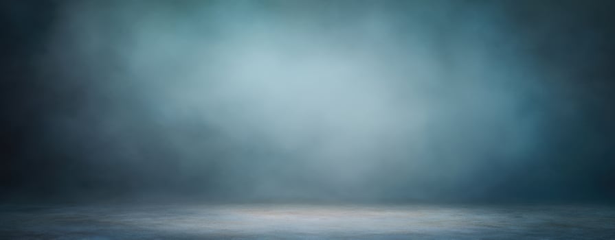 The atmospheric blue fog creating a serene background for artistic displays. photo
