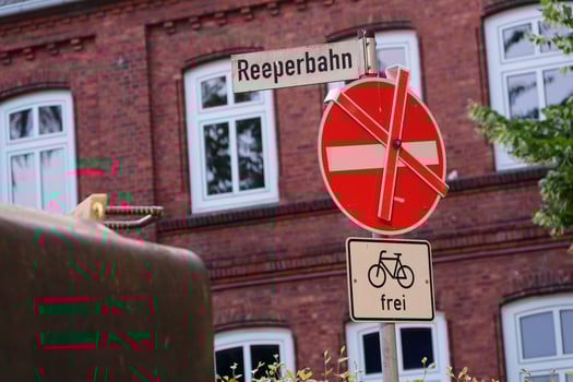 Reeperbahn Street Sign in Urban Setting photo