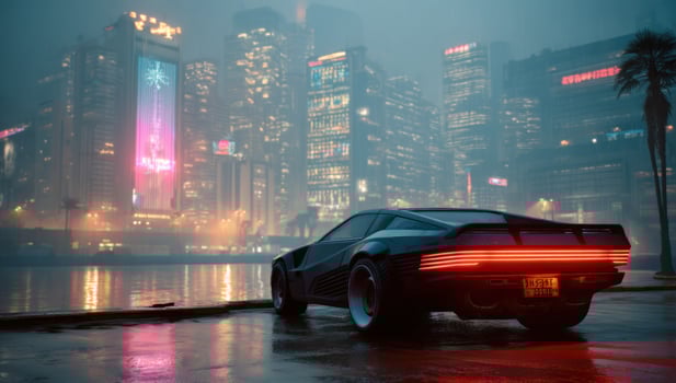 Cyberpunk 2077 - the city in the rain photo