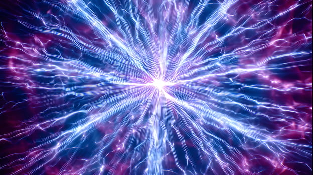 Radiant Energy Burst Lighting the Dark Universe with Purple Hues. photo