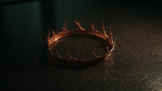 Regal Copper Crown Resting on Dark Textured Surface. photo