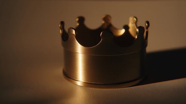 Golden Crown Reflecting Warm Sunlight and Shadow Play. photo