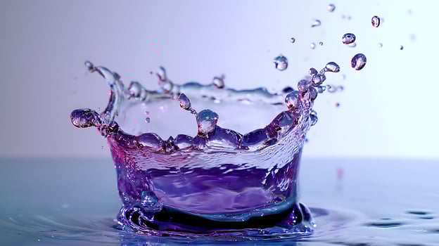Majestic Purple Water Splash Crown Frozen in Time. photo