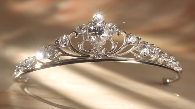Sparkling Diamond Tiara Shines with Royalty and Luxury on Soft Background. photo