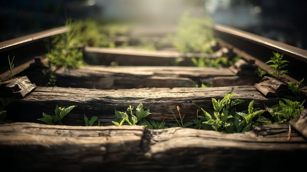Nature Reclaims Old Train Tracks Path to the Future. photo