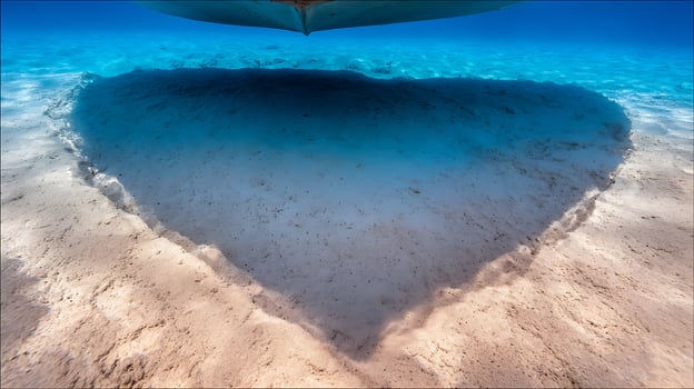 A heart shaped sand photo