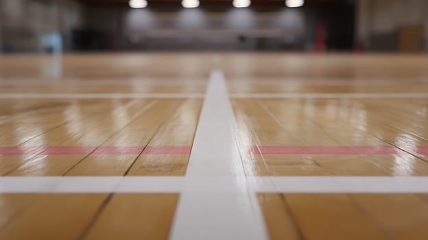 Empty Sports Court Lines Ready for Action and Activity. photo