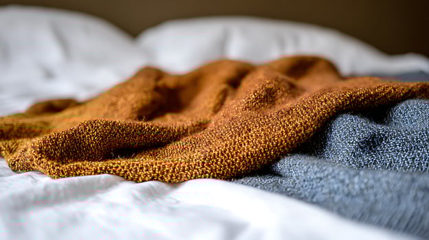 Cozy Textured Fabric Layers for Comfort and Warmth. photo