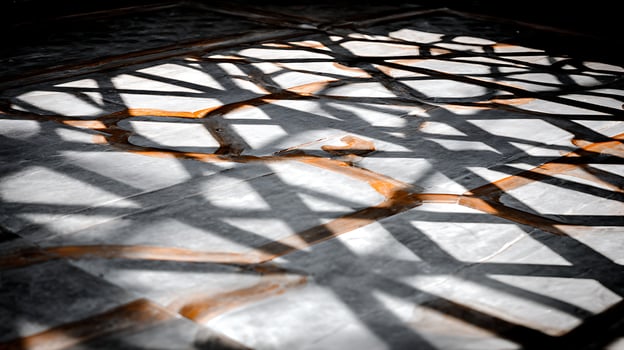 Geometric Light and Shadow Play on Textured Surface. photo