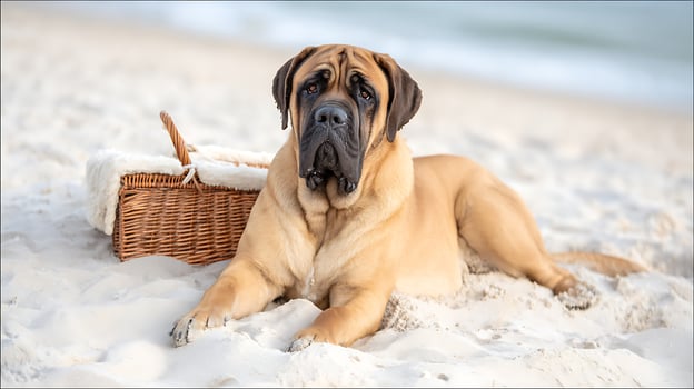 Gentle Giant Enjoys a Peaceful Day at the Sandy Beach. photo