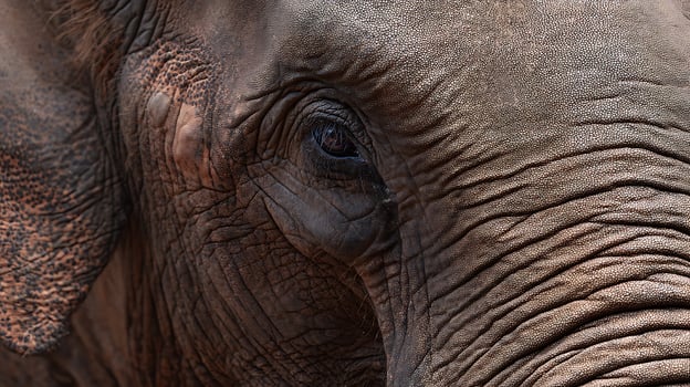 Majestic Elephant Eye Up Close Capturing Ancient Wisdom and Natural Beauty. photo