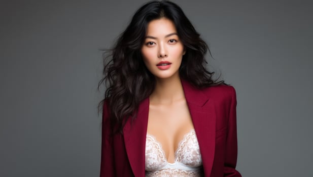 Woman posing in a blazer. Could be used for fashion or beauty projects photo