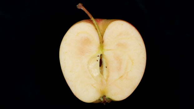 Freshly Cut Apple Halved Exposing Its Seeds for a Delicious and Healthy Snack Option photo