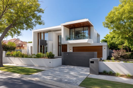 Modern home with clean lines and beautiful design, for real estate marketing photo