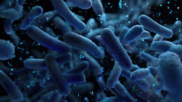 Bacteria in a black background photo