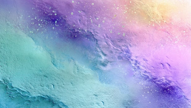 Colorful aerial view of glacier ice with glittery specks in the Arctic tundra photo