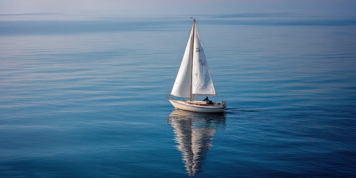 A sailboat floating in the ocean photo