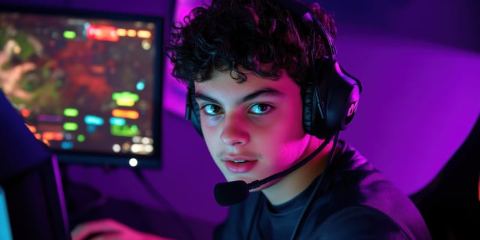 Teen Gamer in Home Studio photo